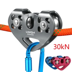 This durable aluminum alloy pulley features smooth ball bearings for efficient rope travel. Rated to 30kN, it’s ideal for rock and ice climbing, caving, and rescue setups where strength and reliability are essential.